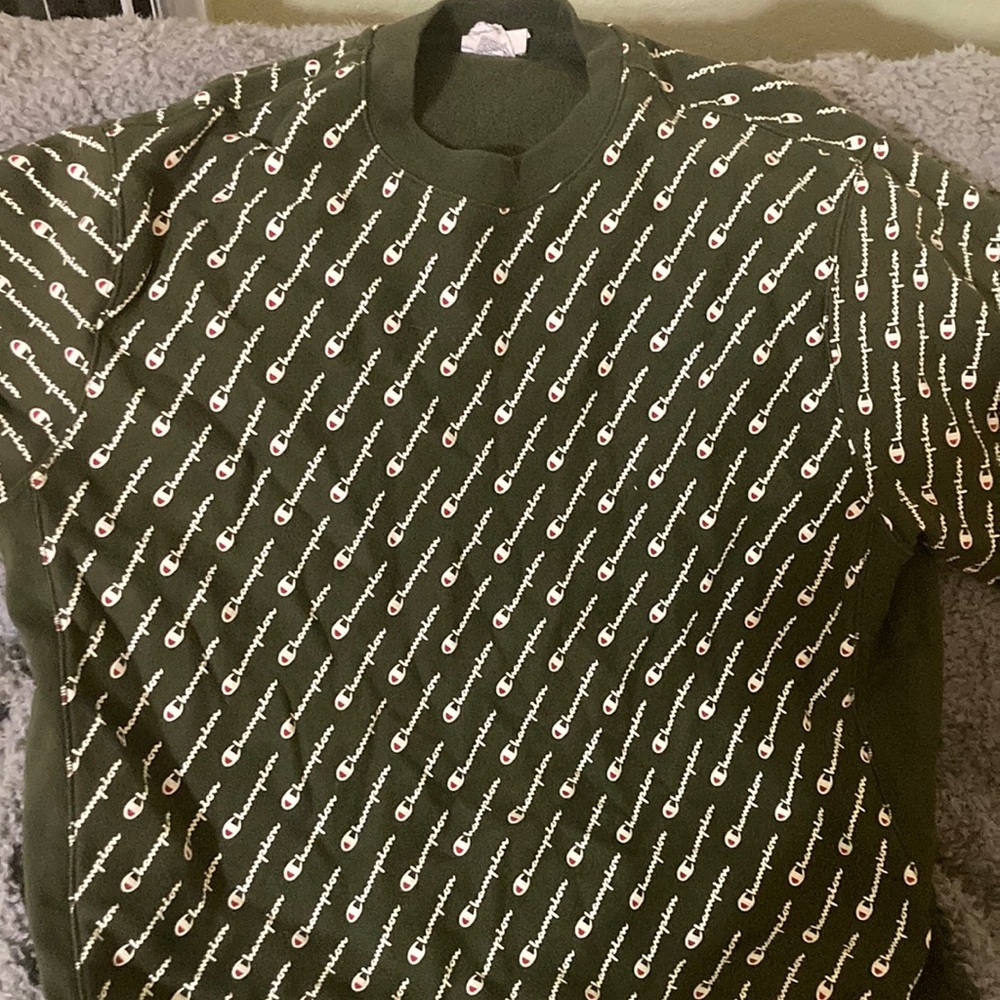 Champion Mens crewneck sweatshirt. Green xxxl aop. No flaws.
